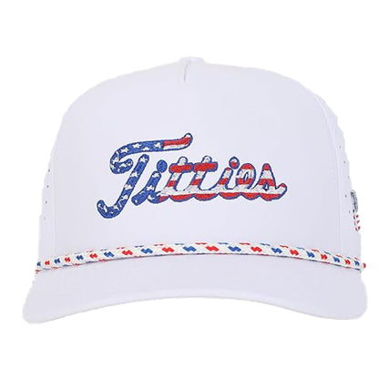 Ultimate Titties Bundle – USA White Titties Golf Hat and Polo Set