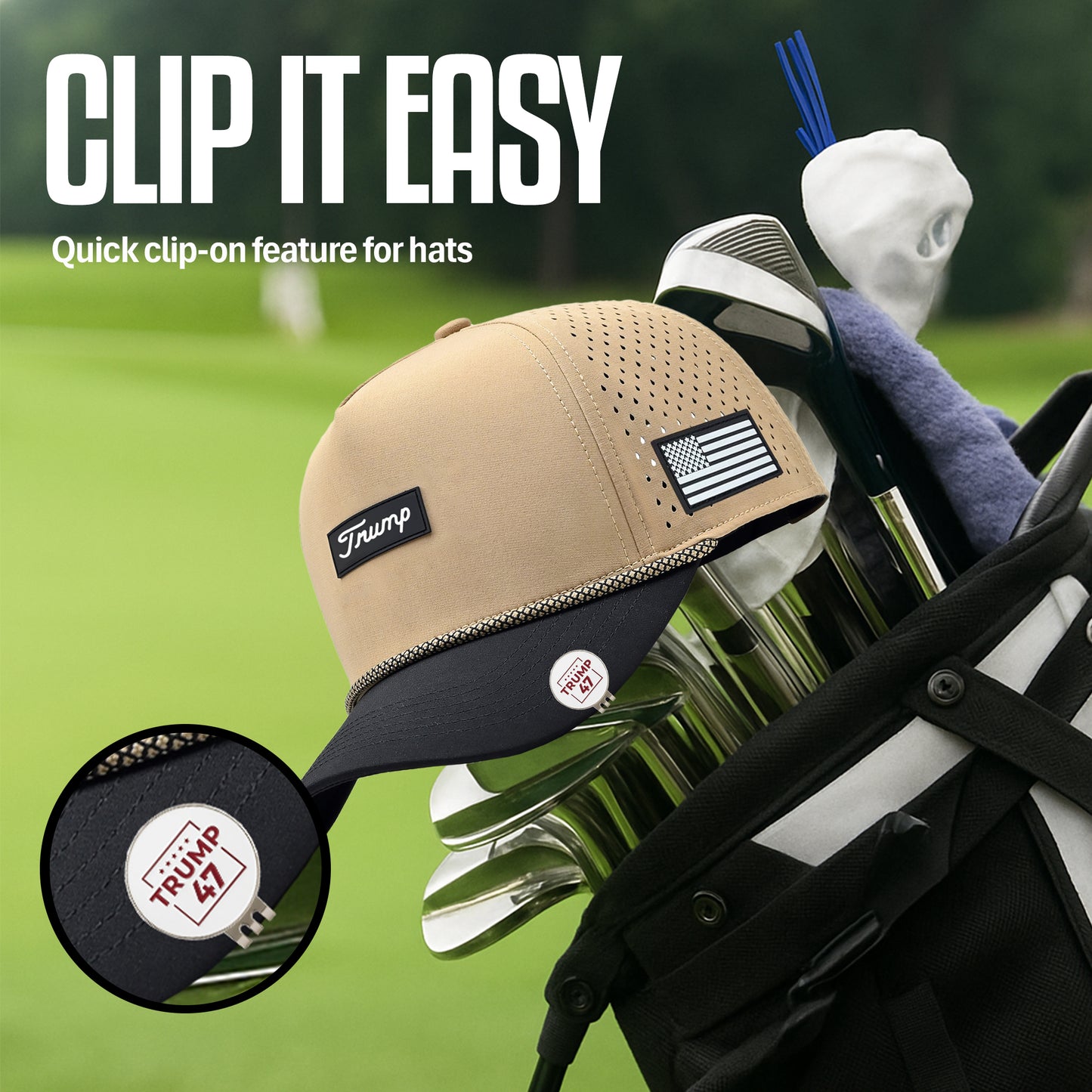 Curves & Clubs Premium Trump 47 Golf Ball Markers – 2-Pack