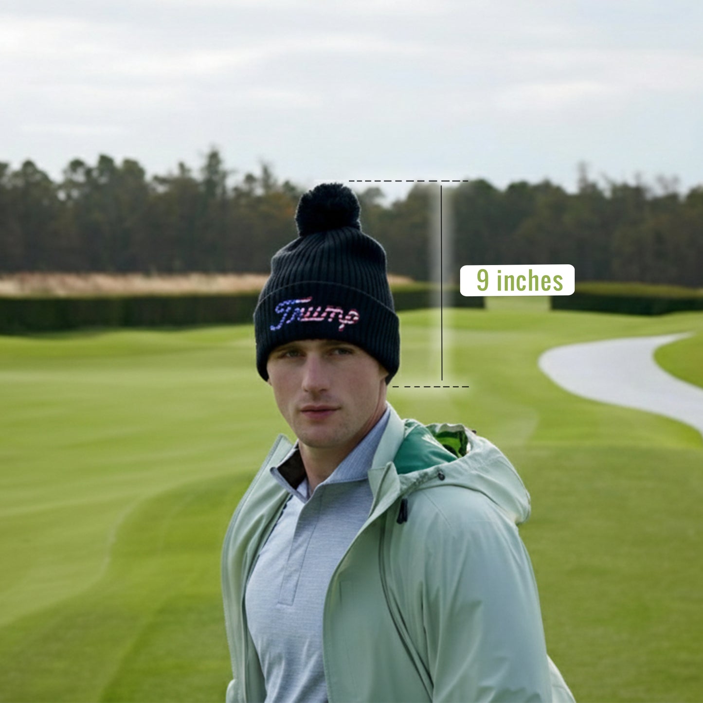 Trump Beanie Hat with USA Flag Patch