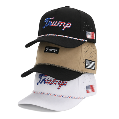 Trump Golf Hats 3-Pack Bundle (Black,Tan,USA White)
