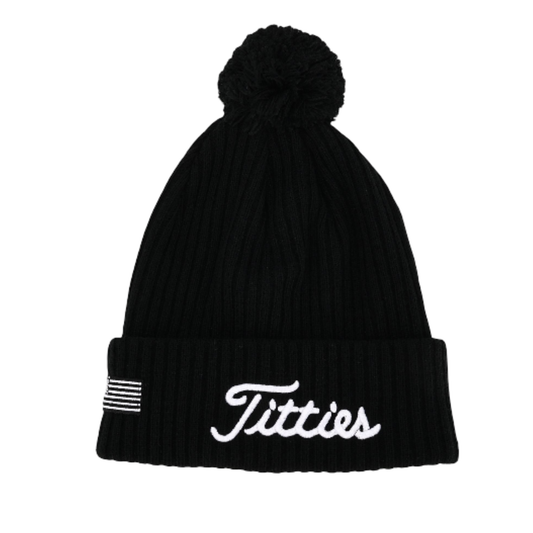 Titties Beanie Hat with White USA Patch