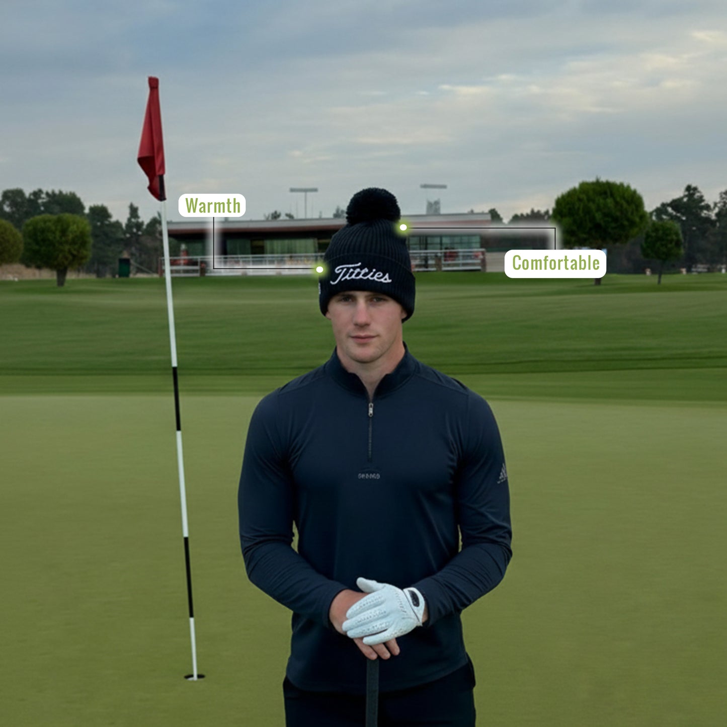 Titties Beanie Hat with White USA Patch