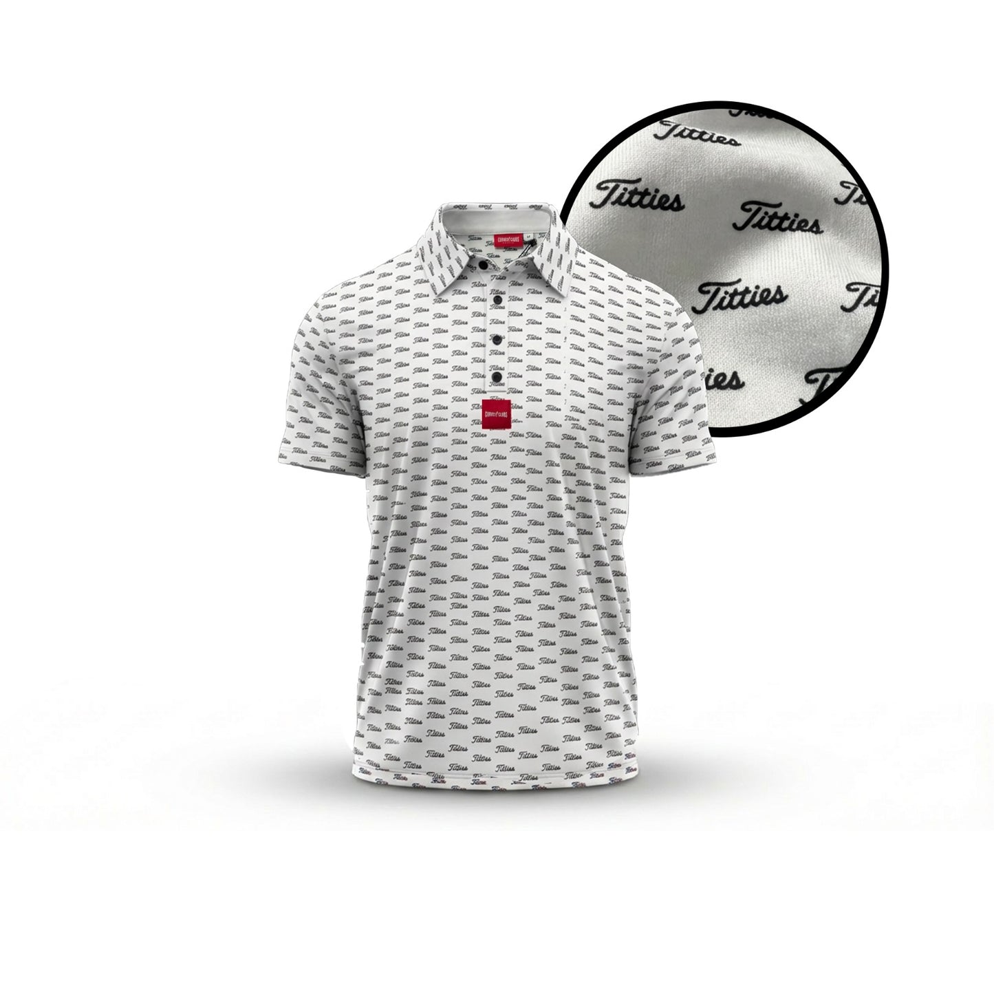 White Titties Golf Polo