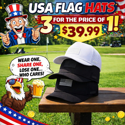 American Flag Golf Hats 3-Pack Bundle - Whiteout, Blackout, Stealth Money