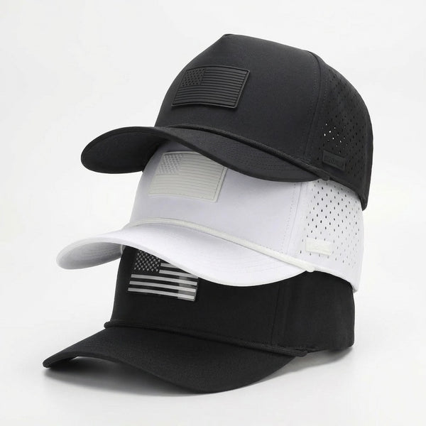 American Flag Golf Hats 3-Pack Bundle - Whiteout, Blackout, Stealth Money