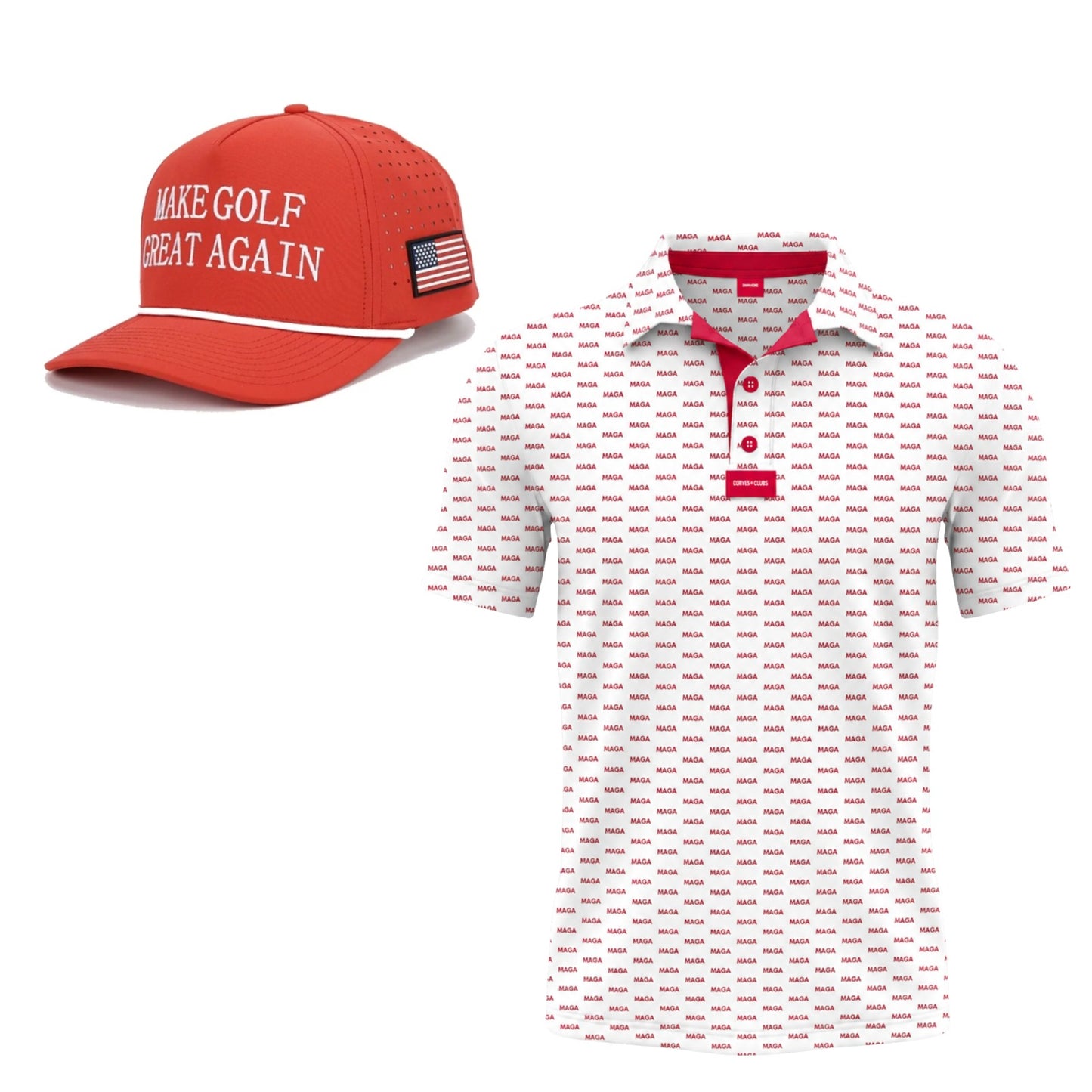 Ultimate MAGA Bundle – Make Golf Great Again Hat & MAGA Polo Set