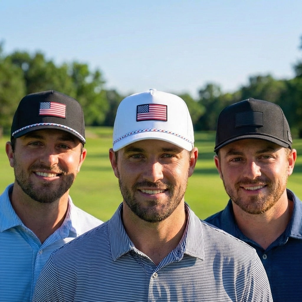 American Flag Golf Hats 3-Pack Bundle