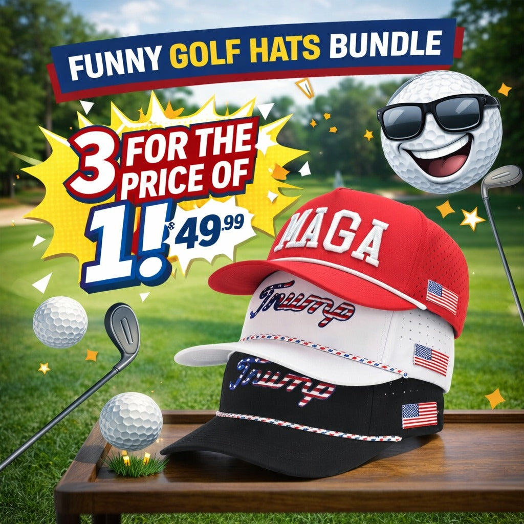 Trump Golf Hats 3-Pack Bundle