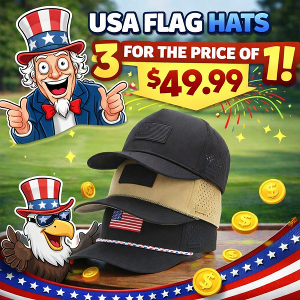 American Flag Golf Hats 3-Pack Bundle