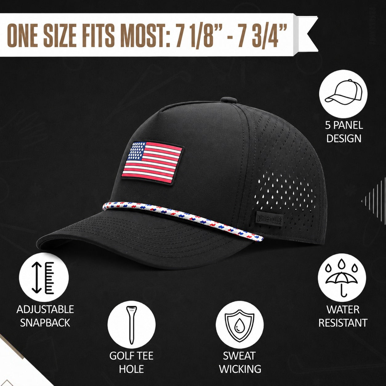 Black American Flag Hat