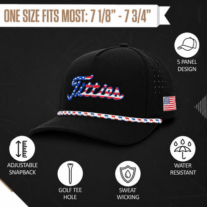 Black USA Titties Golf Hat (Waterproof)
