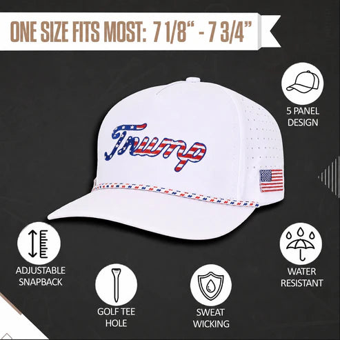 Trump Golf Hats 3-Pack Bundle (Gold,USA Black ,USA White)