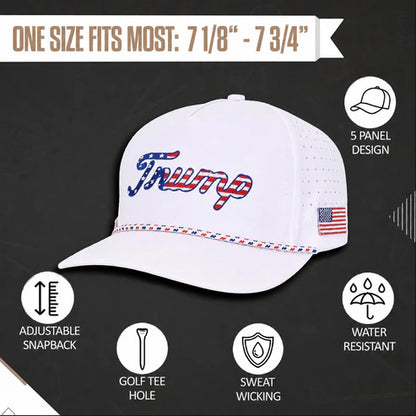 Trump Golf Hats 3-Pack Bundle (Gold,USA Black ,USA White)