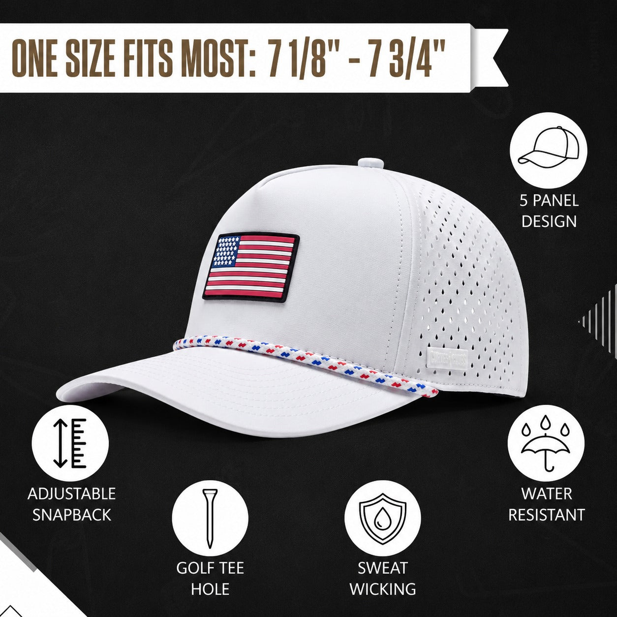 White USA Flag Hat