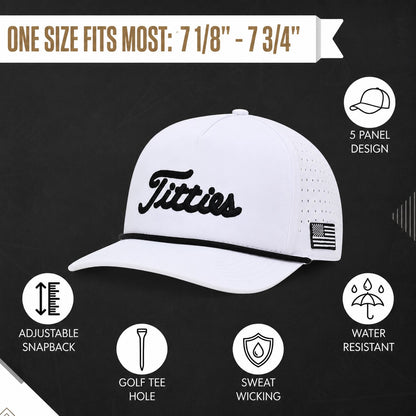 White and Black Titties Golf Hat