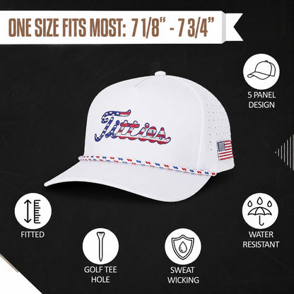 USA Titties Golf Hat - White Fitted