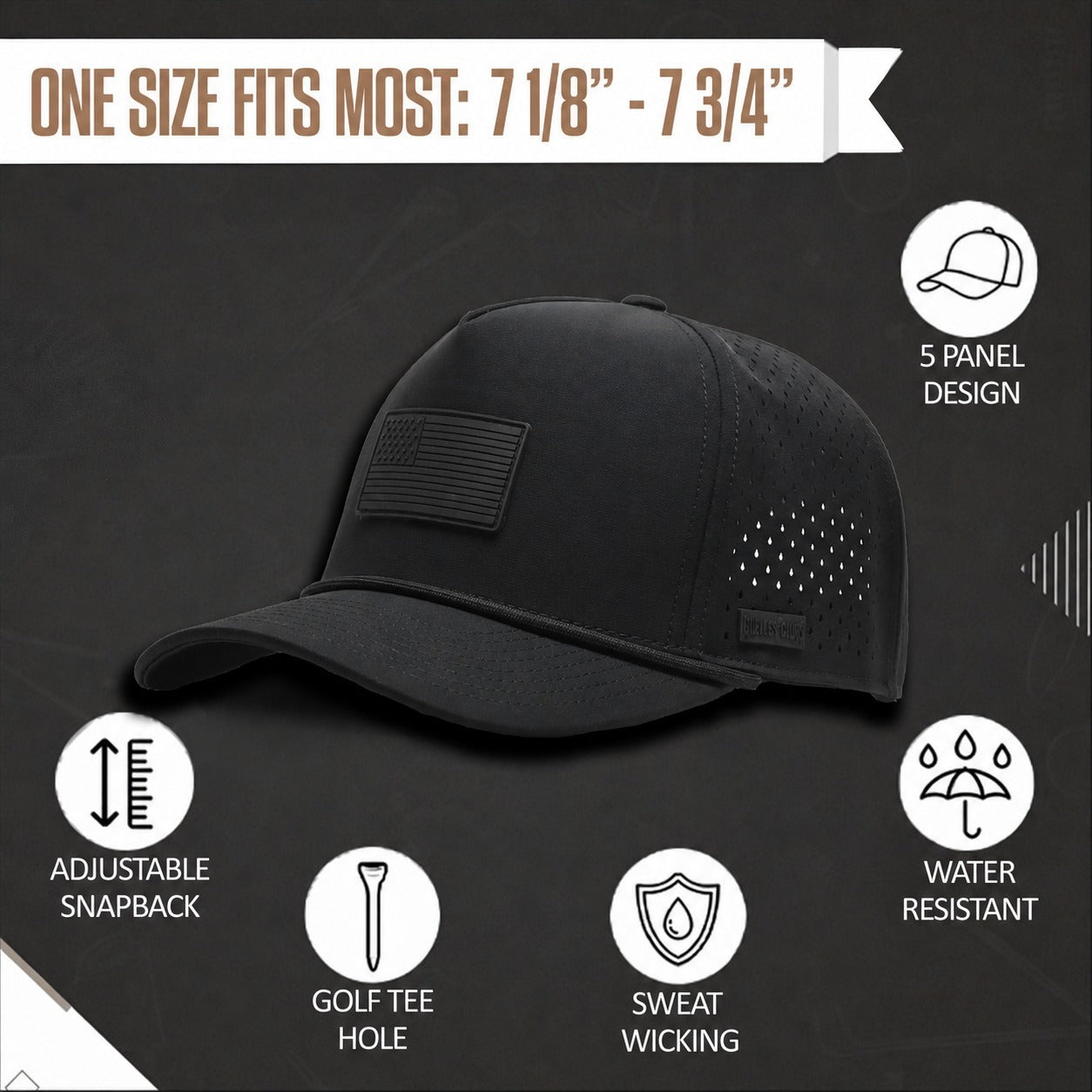 Blackout USA Flag Hat