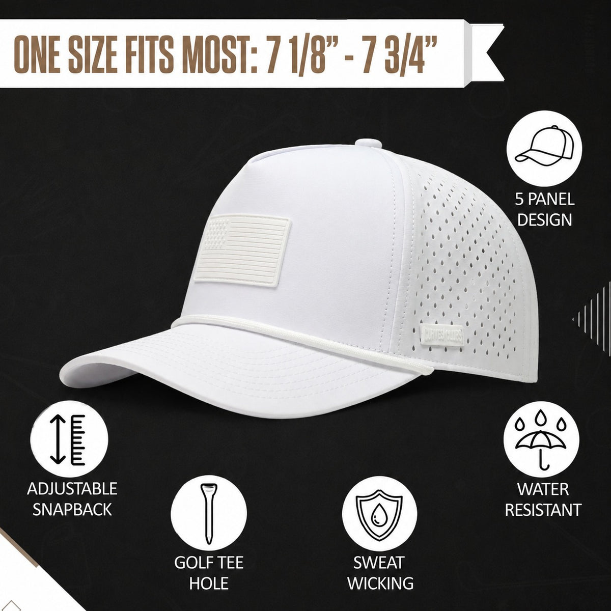 Whiteout USA Flag Hat