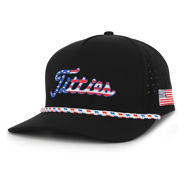 Black USA Titties Golf Hat (Waterproof)