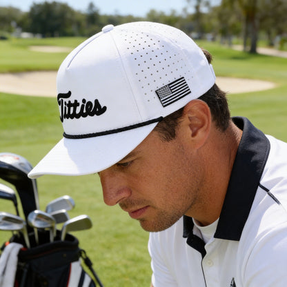 White and Black Titties Golf Hat