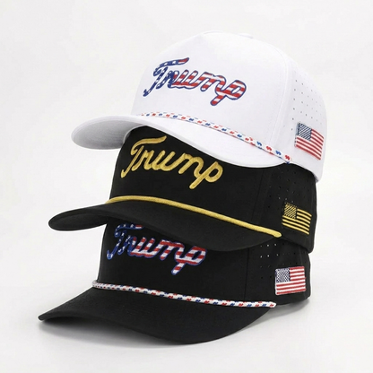 Trump Golf Hats 3-Pack Bundle (Gold,USA Black ,USA White)