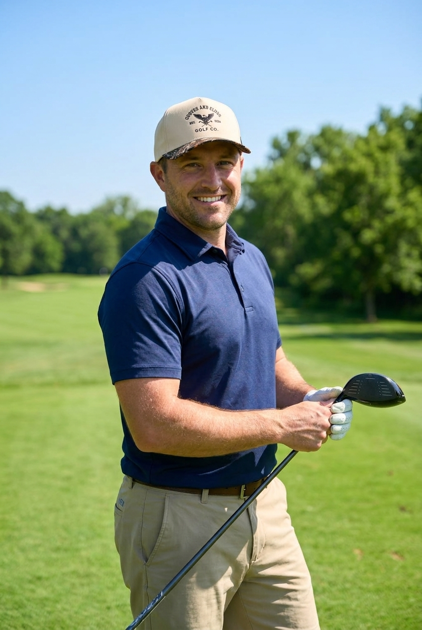 Curves and Clubs Golf Hat Camo – Bald Eagle Performance Cap