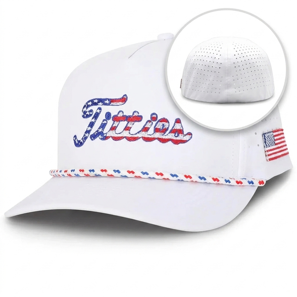 USA Titties Golf Hat - White Fitted