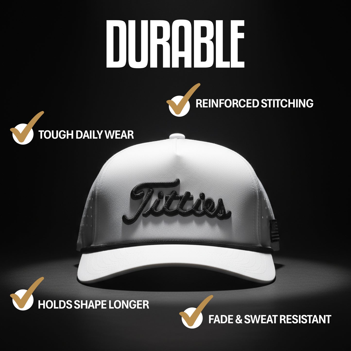 White and Black Titties Golf Hat