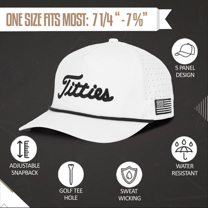 White and Black Titties Golf Hat