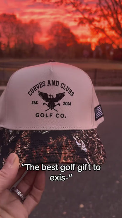 Curves and Clubs Golf Hat Camo – Bald Eagle Performance Cap