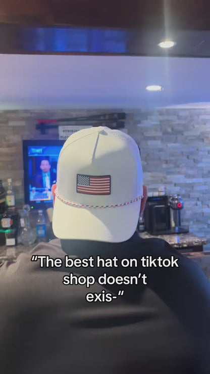 White USA Flag Hat