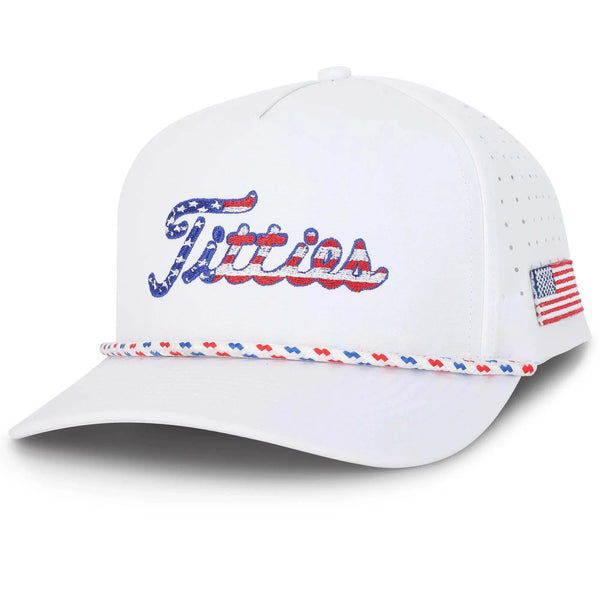 USA Titties Golf Hat with American flag embroidery.